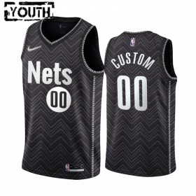 Maillot Basket Enfant Brooklyn Nets Personnalisé 2020-21 Earned Edition Swingman